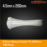 4.5mm Natural Cable Tie 280mm 100 pack
