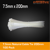7.5mm Natural Cable Tie 200mm 100 pack
