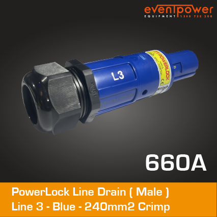 Powerlock Line Drain 660Amp Blue Crimp 240mm
