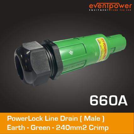 Powerlock Line Drain 660Amp Earth Crimp 240mm