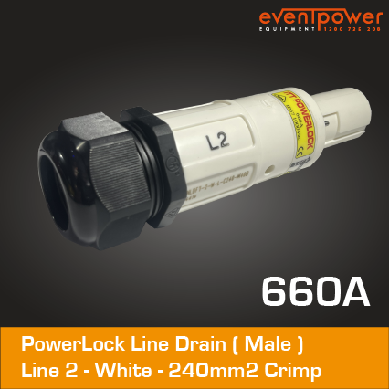 Powerlock Line Drain 660Amp White Crimp 240mm