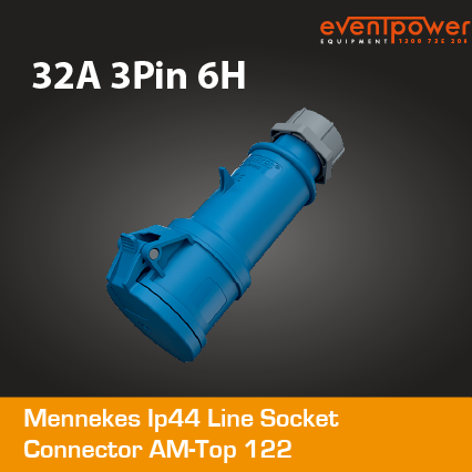 Mennekes IP44 Line Socket - 32A 3 PIN Pro Top - ME122