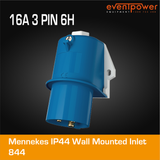 Mennekes IP44 Wall Mounted Inlet - 16A 3 PIN