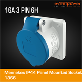 Mennekes IP44 Panel Mounted Socket - 16A 3 PIN