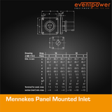 Mennekes IP44 Panel Mounted Inlet - 16A 3 PIN