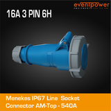 Mennekes IP67 Line Socket - 16A 3 PIN