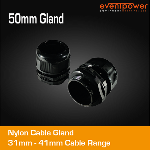 50mm Nylon Cable Gland Black Premium 31 - 41 mm