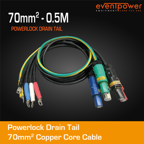 70mm2 Powerlock Drain Tails - 0.5m