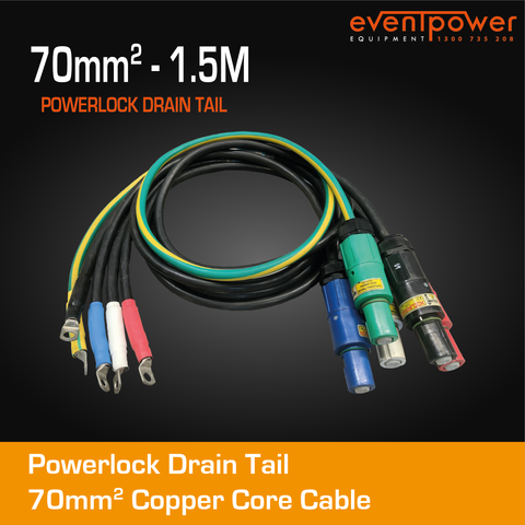 70mm2 Powerlock Drain Tails - 1.5m