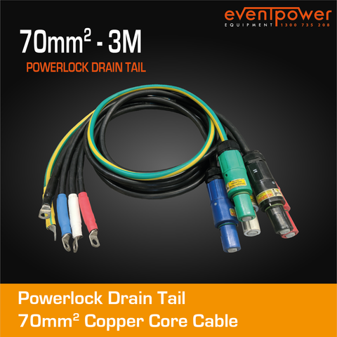 70mm2 Powerlock Drain Tails - 3m