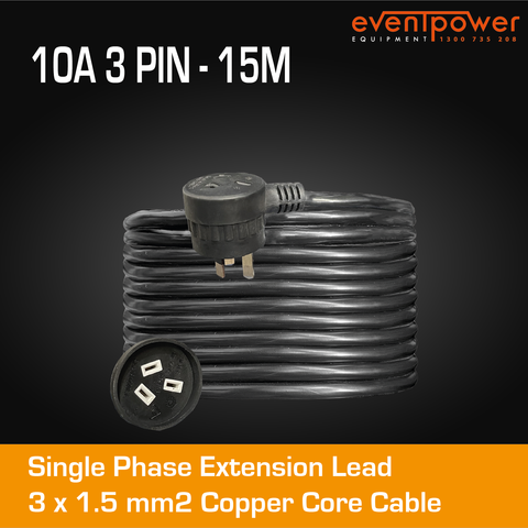 10 Amp Piggyback Extension Lead - 15M