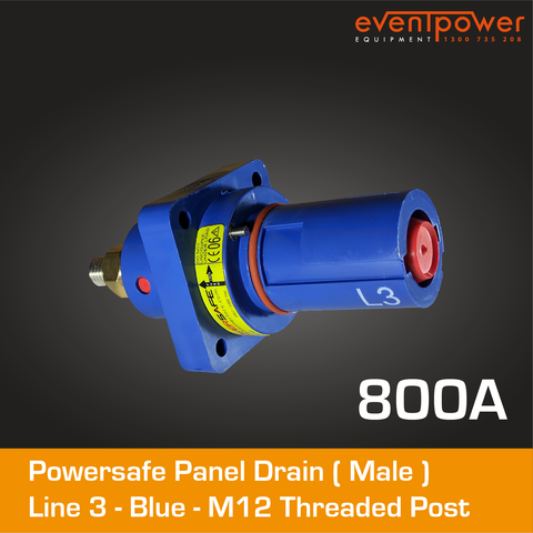 PowerSafe Panel Drain 800A Blue - SPD-3-BL-T8