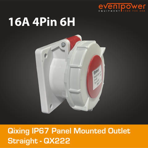 Qixing IP67 Panel Outlet Straight-16A 4 pin QX222