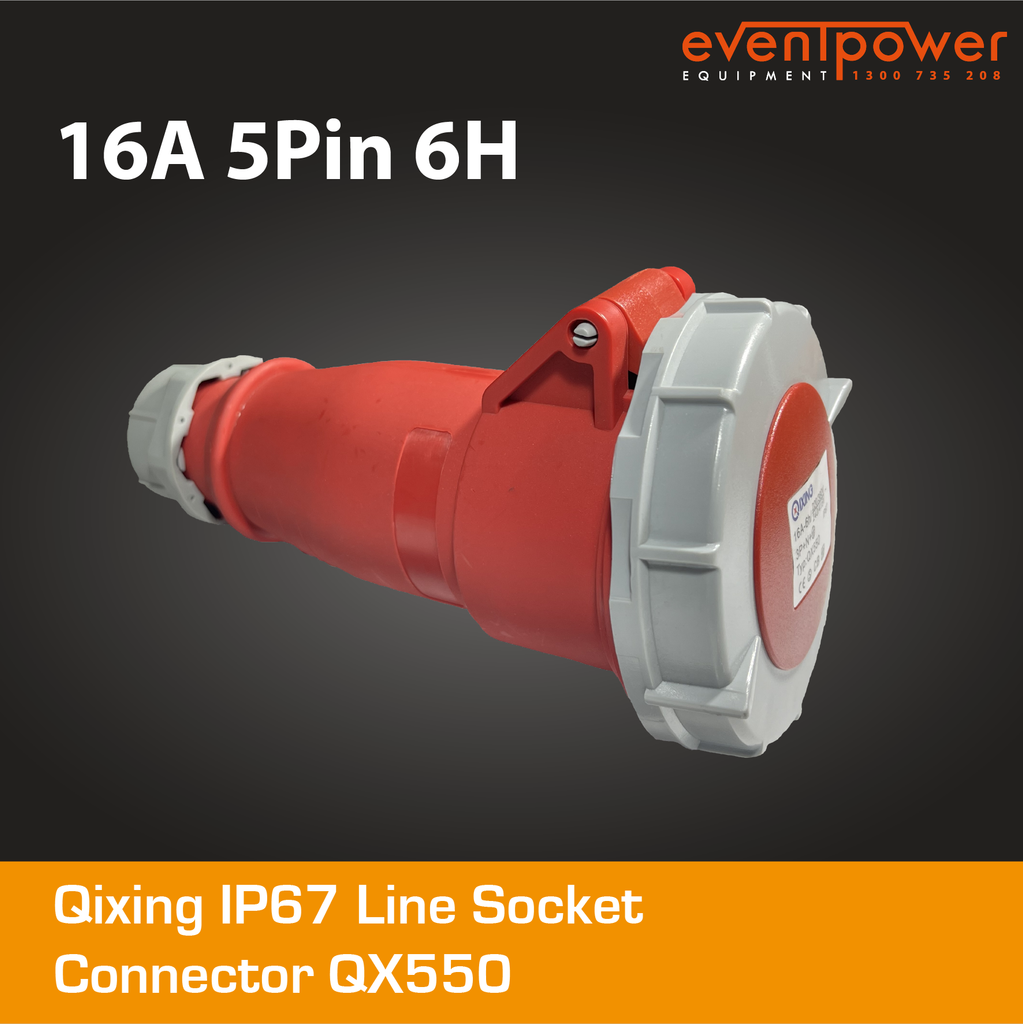 Qixing IP67 Line Socket - 16A 5 PIN QX550 – EVENTPOWER EQUIPMENT