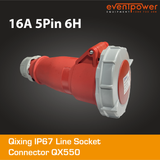 Qixing IP67 Line Socket - 16A 5 PIN QX550