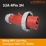 Qixing IP67 Line Plug-32A 4 Pin Reefer QX2175