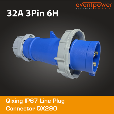 Qixing IP67 Line Plug - 32A 3 PIN QX290
