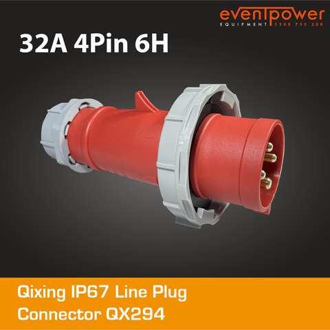 Qixing IP67 Line Plug-32A 4 Pin QX294