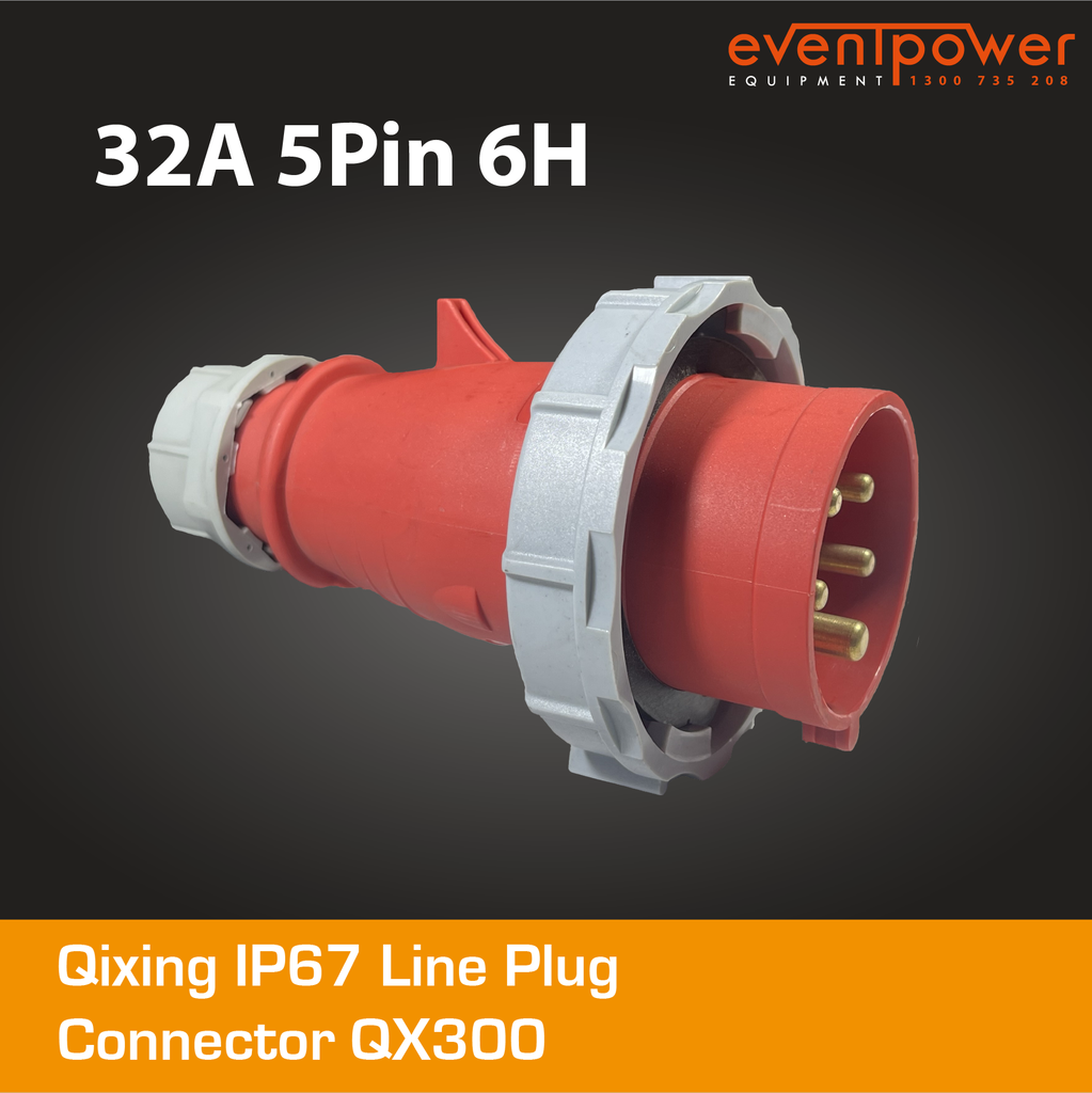 Qixing IP67 Line Plug - 32A 5 PIN QX300 – EVENTPOWER EQUIPMENT