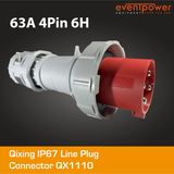 Qixing IP67 Line Plug-63A 4 Pin QX1110