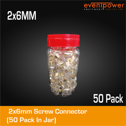 2x6mm Screw Connector (50 Pack In Jar)