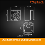 Aus Stand Panel Outlet 32A 4 PIN
