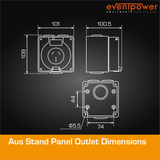 Aus Stand Panel Outlet 10A 3 Flat PIN