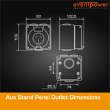 Aus Stand Panel Outlet 15A 3 Flat PIN