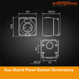 Aus Stand Panel Socket 32A 3 Round PIN