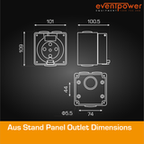 Aus Stand Panel Outlet 10A 5 PIN